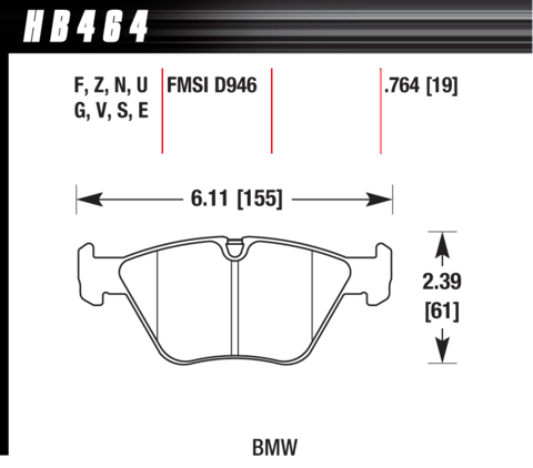 BMW 3 Series / M3 / X3 Hawk HP Plus Front Brake Pads