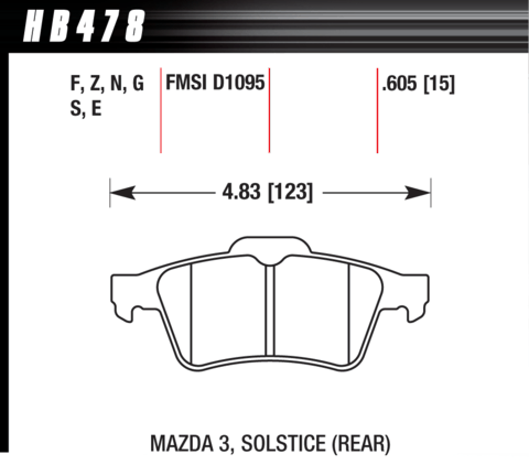 Jaguar S-Type / Super / Vanden / Volvo C30 / C70 / S40 Hawk HPS 5.0 Rear Brake Pads