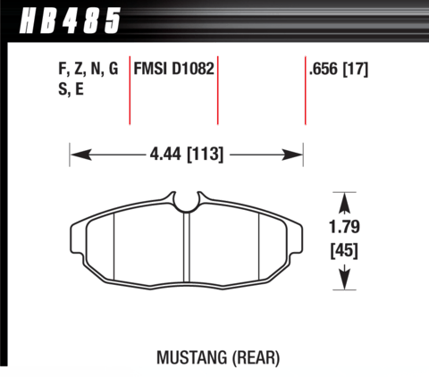 Ford Mustang Hawk Performance Ceramic Rear Brake Pads