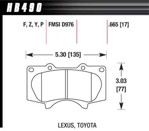 Toyota 4Runner / FJ / Hi-Lux / Lexus GX460 / GX470 Hawk Super Duty Front Brake Pads
