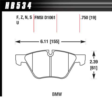 BMW 1 Series / 3 Series / 5 Series Hawk HPS Front Brake Pads