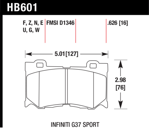 Nissan FX50 / Skyline V36 / Fuga Hawk HP Plus Front Brake Pads