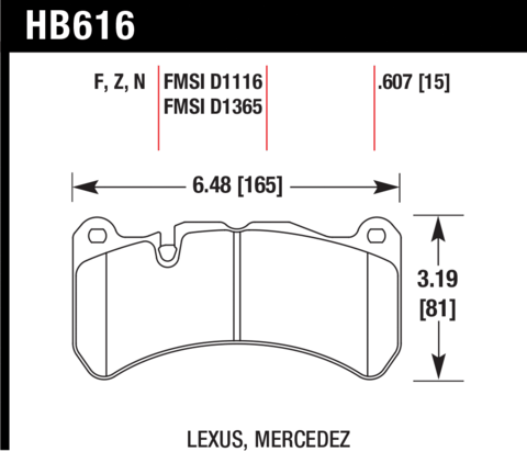 Mercedes-Benz CLK55 / CLK63 / SLK55 / Alfa Romeo Giulia / Stelvio Hawk HPS Front Brake Pads