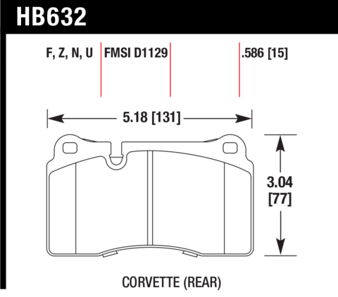 VW Touareg / Chevrolet Camaro / Corvette Hawk HPS 5.0 Brake Pads