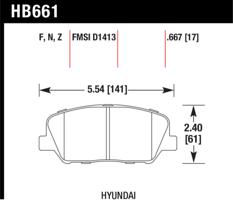 Hyundai Genesis / Veloster / Kia Forte5 / Optima Hawk HP Plus Front Brake Pads