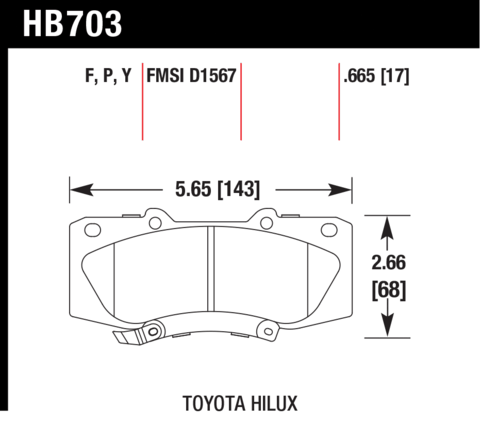 Toyota Hi-Lux Hawk LTS Front Brake Pads