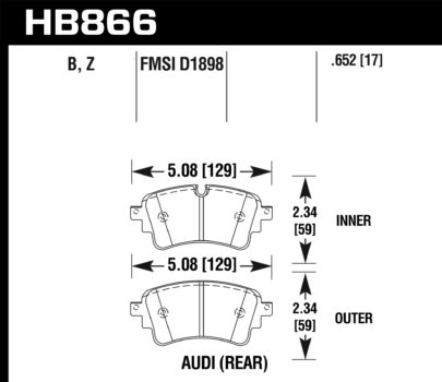 Audi A4 / A5 / A6 Hawk HPS 5.0 Rear Brake Pads