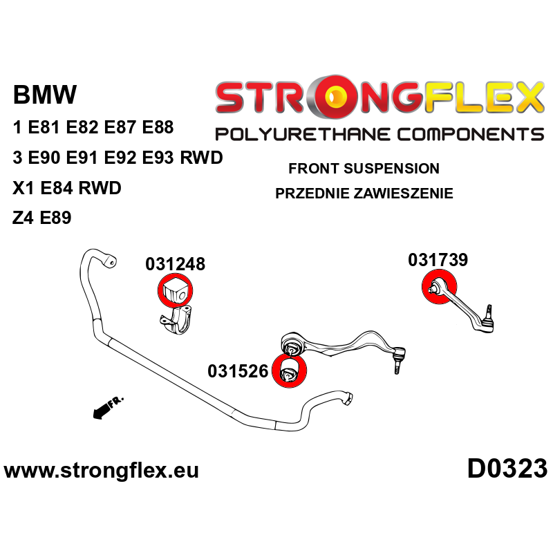 FULL SUSPENSION BUSH KIT BMW E90/E92/E93 / M1 E81/E82/E87/E88-4