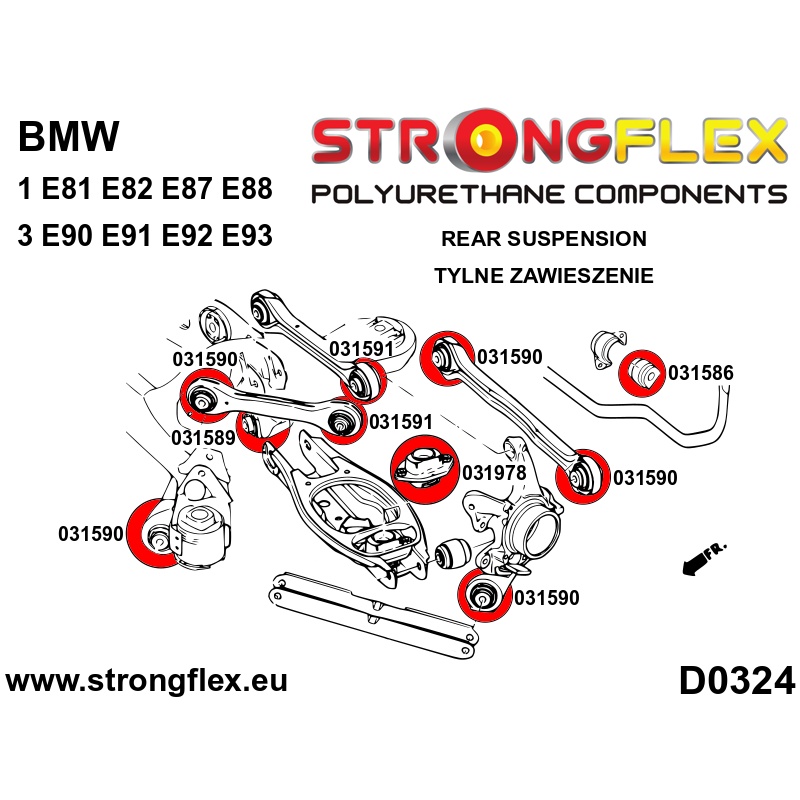 FULL SUSPENSION BUSH KIT BMW E90/E92/E93 / M1 E81/E82/E87/E88