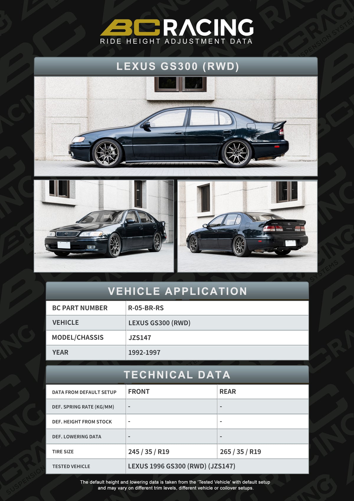 Lexus GS-300 JZS147 (92-97) BR Series