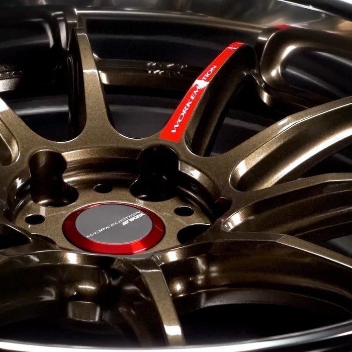 Work Emotion centre cap, black with red ring flat type-2