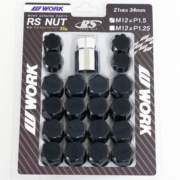 Work Wheels Japan M12x1.5 Steel Locking Wheel Nuts Set RS