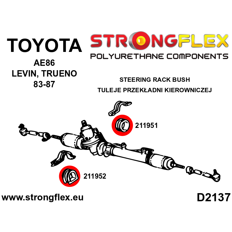 STEERING RACK BUSH B ROAD AE86