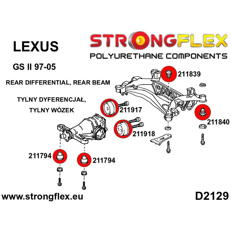 REAR SUBFRAME BUSH KIT ROAD IS200/ALTEZZA/MARK X/GS300 S160-3