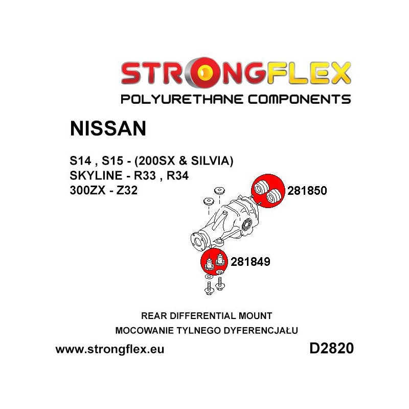 REAR DIFF MOUNT - FRONT BUSH PAIR SILVIA/SKYLINE/300ZX