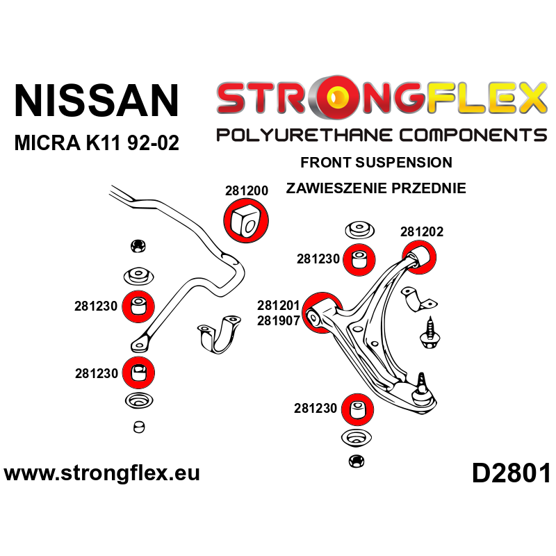 FULL SUSPENSION BUSH KIT MICRA K11