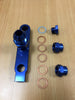 Twin Bosch 044 Fuel Pump Billet Aluminium Assembly OUTLET Manifold In Blue - Group-D