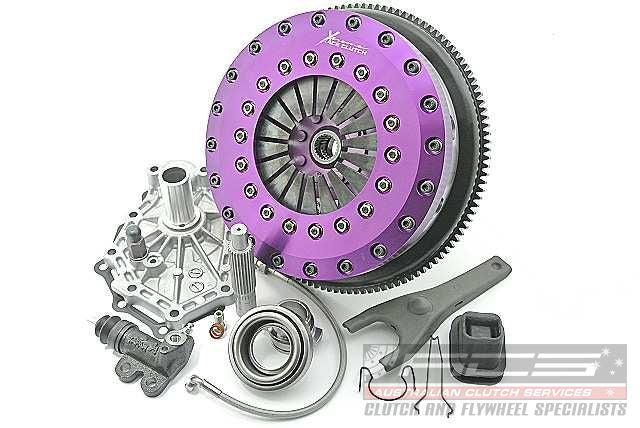 Skyline RB25/26 Xtreme 230mm Rigid Ceramic Twin Plate Clutch Kit Incl Flywheel - Pull Type-1