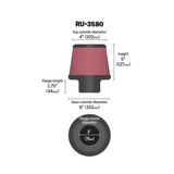 K&N RU-3580 K&N UNIVERSAL 3" AIR FILTER