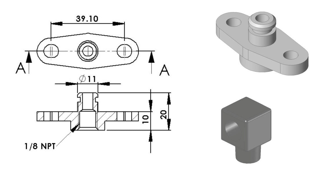 Fuel Rail Adaptor Suit Mitsubishi EVO-2