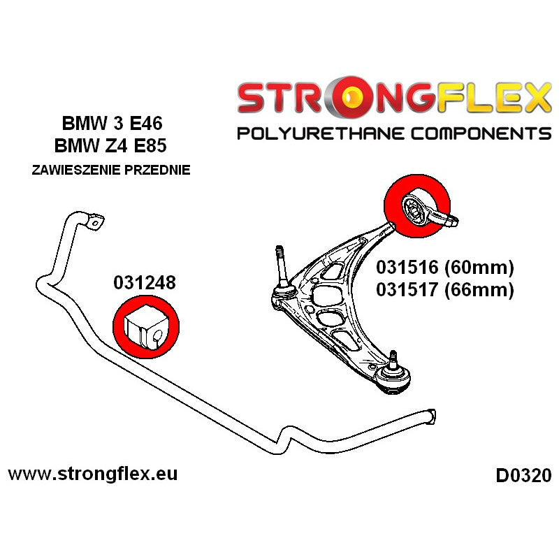 FRONT WISHBONE REAR BUSH 60MM PAIR E46/Z4-2