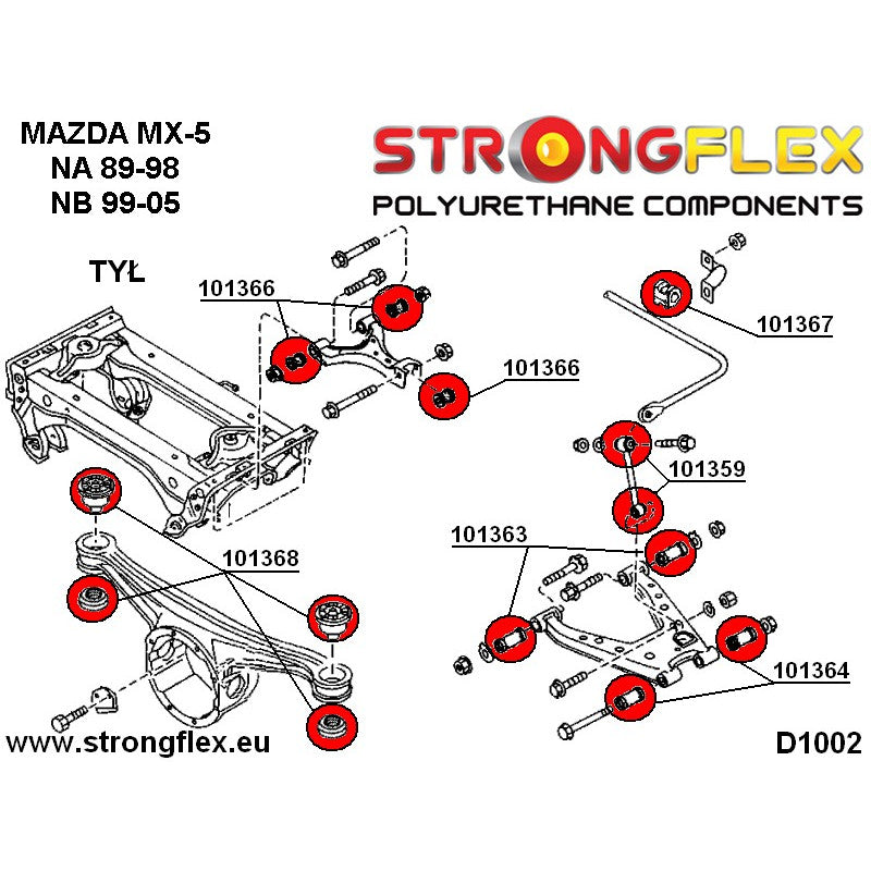 FULL SUSPENSION BUSH KIT ROAD MAZDA MX5 NA-3