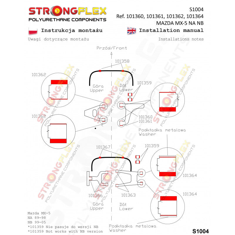FULL SUSPENSION BUSH KIT ROAD MAZDA MX5 NA-6