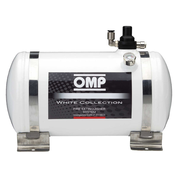 OMP White Collection Electrical Aluminium Bottle Fire Extinguisher System - 4.25 Ltr